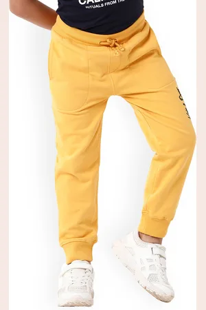 KATE & OSCAR Boys Yellow Regular Fit Solid Joggers