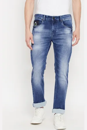 Duke Men Blue Slim Fit Heavy Fade Stretchable Jeans