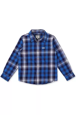 Pepe Jeans Boys Blue and Black Tartan Checks Checked Casual Shirt