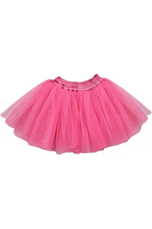 A.T.U.N. Girls Rose Pink Solid Flared Mini Skirt