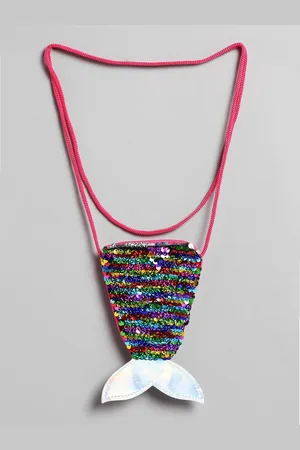 EL REGALO Girls Beaded Jewellery Set With Mermaid Sling Bag
