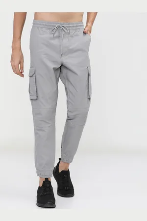Ketch Men Grey Solid Joggers Trousers