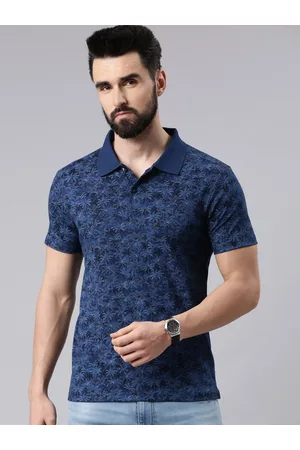 Kryptic Men Printed Pure Cotton Polo T-shirt