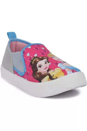 toothless Girls Pink Disney Princess Printed Slip-On Sneakers