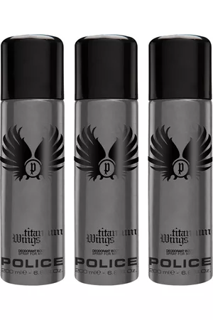 Police Men Set of 3 Titanium Wings Deodorant Body Spray - 200 ml Each