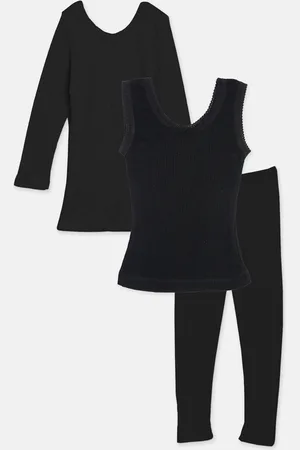 Kanvin Girls Black Thermal Set
