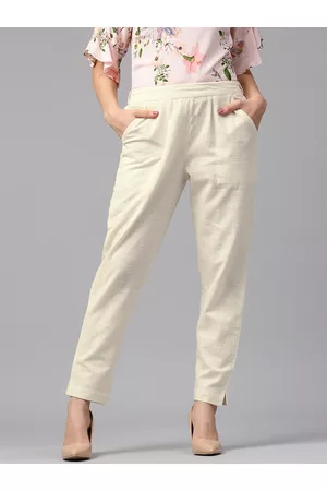 Jaipur Women Off-White Trousers