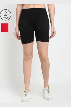 Jinfo Women Pack of 2 Black Sports Shorts