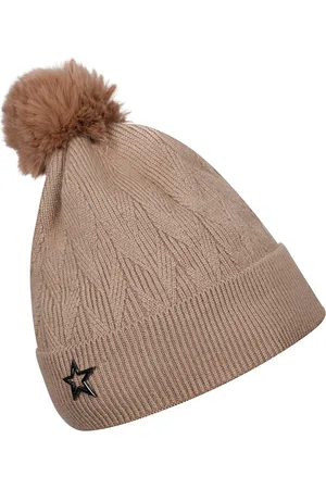 Loom Legacy Women Gold-Toned & Black Acrylic Wool Beanie