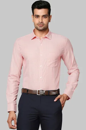 Park Avenue Men Orange Slim Fit Micro Checks Checked Casual Shirt