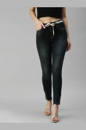 SHOWOFF Women Charcoal Grey Skinny Fit High-Rise Light Fade Stretchable Jeans