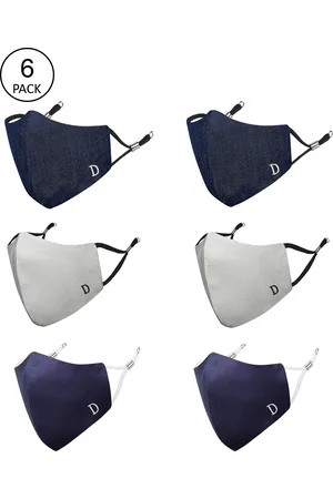 Masq Unisex Pack Of 6 4-Ply Reusable Anti-Pollution Pure Cotton Cloth Masks