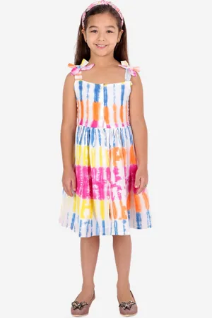 LIL DRAMA Girls Tie and Dye Holi Dress