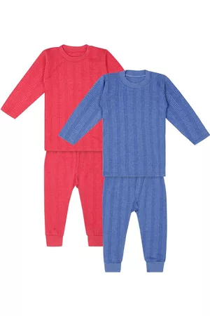 Superminis Infant Kids Pack Of 2 Solid Cotton Thermal Set