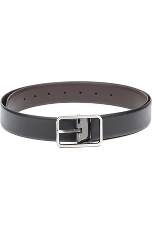 thickskin Men Black Textured Leather Formal Belt