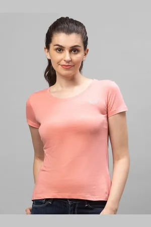 Globus Women Pink Solid Cotton T-shirt