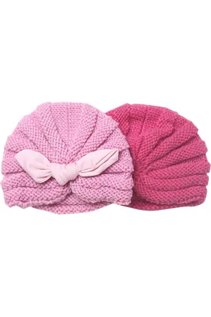 EL REGALO Pack of 2 Unisex Kids Pink & Purple Beanie