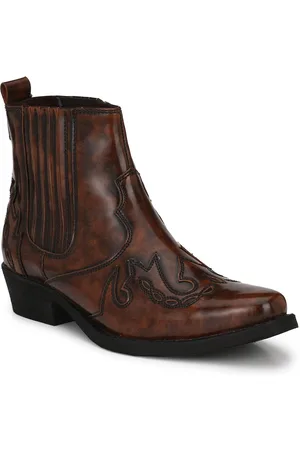 Delize Men Brown Solid Flat Boots