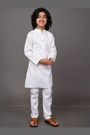 VESHAM Boys White Kurta with Pyjamas