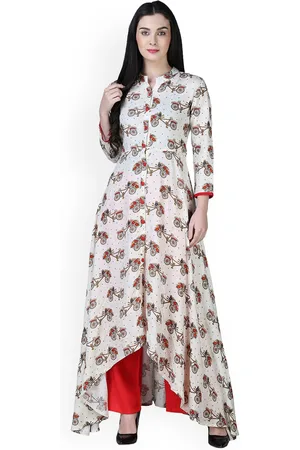 Menka Women Off-White Quirky Printed A-Line Kurta