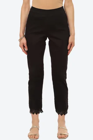 Rangriti Women Black Relaxed Trousers