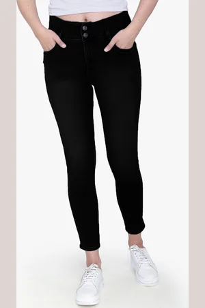 FCK-3 Women Black Solid Comfort High-Rise Stretchable Jeans