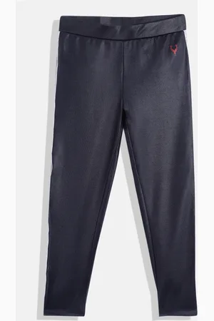 Allen Solly Girls Navy Blue Solid Ankle-Length Leggings