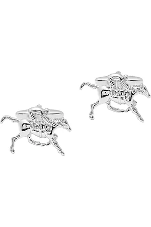 Bodha Silver-Toned Quirky Cufflink