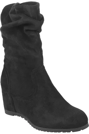 Metro Women Black Solid Heeled Boots