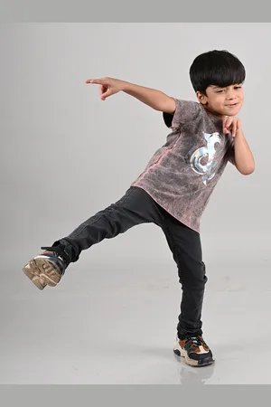 TALES & STORIES Boys Brown Printed T-shirt
