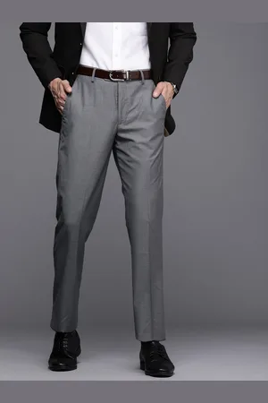 Buy Elite Men Grey Checked Slim Fit Trousers online  Looksgudin