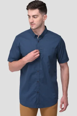 Woodland Men Navy Blue Casual Shirt