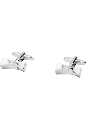 The Tie Hub Men Silver-Toned Geometric Cufflink