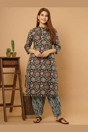 CRAFTED FOR YOU Women Floral Printed Pure Cotton Kurta With Salwar