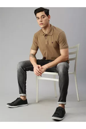 ONN Men Brown Polo Collar T-shirt