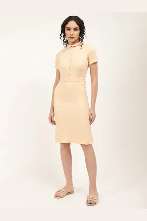 CENTRESTAGE Women Peach-Coloured Sheath Dress
