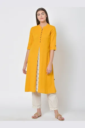 Pistaa Women Yellow Kurta