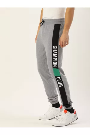 Forever 21 Men Grey Printed Pure Cotton Joggers