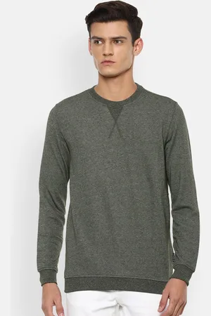 V Dot Men Grey Solid Sweatshirt