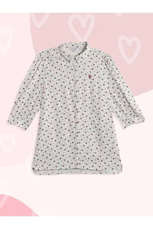 Ralph Lauren Girls White Printed Shirt Style Top