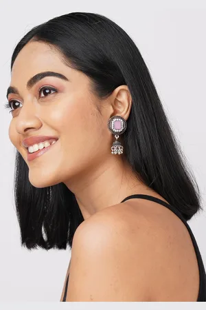 Binnis Wardrobe Pink Contemporary Jhumkas Earrings