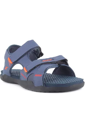 Sparx Men Blue & Orange Textured Sports Sandals
