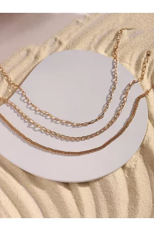 DEEBACO Gold-Toned Rose Gold-Plated Layered Necklace