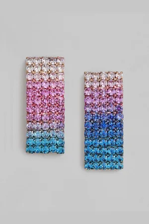 justpeachy Pink & Blue Geometric Oversized Studs