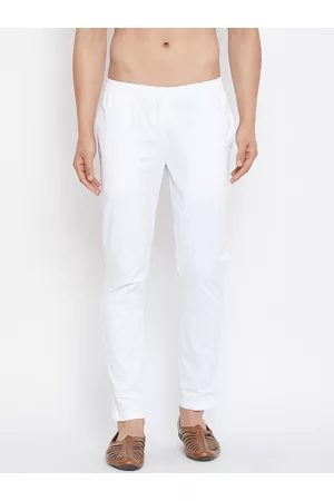 See Designs Men White Solid Pyjamas