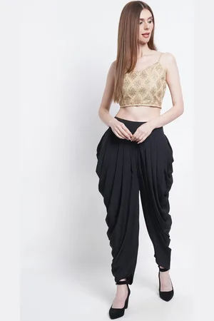 Purple State Women Gold-Toned Printed Sequinned Top with Dhoti Pants Kurta Set