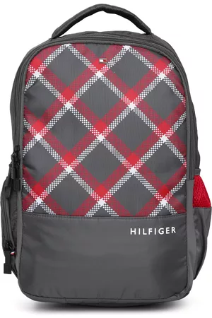 Tommy Hilfiger Unisex Grey & Red Geometric Backpack