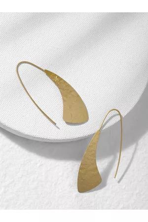 DEEBACO Gold-Toned Contemporary Brass Fancy Earwire Earrings