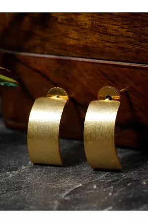 Berserk Gold-Toned Contemporary Half Hoop Earrings