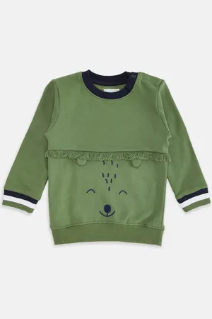 Pantaloons Boys Olive Green Printed Sweatshirt